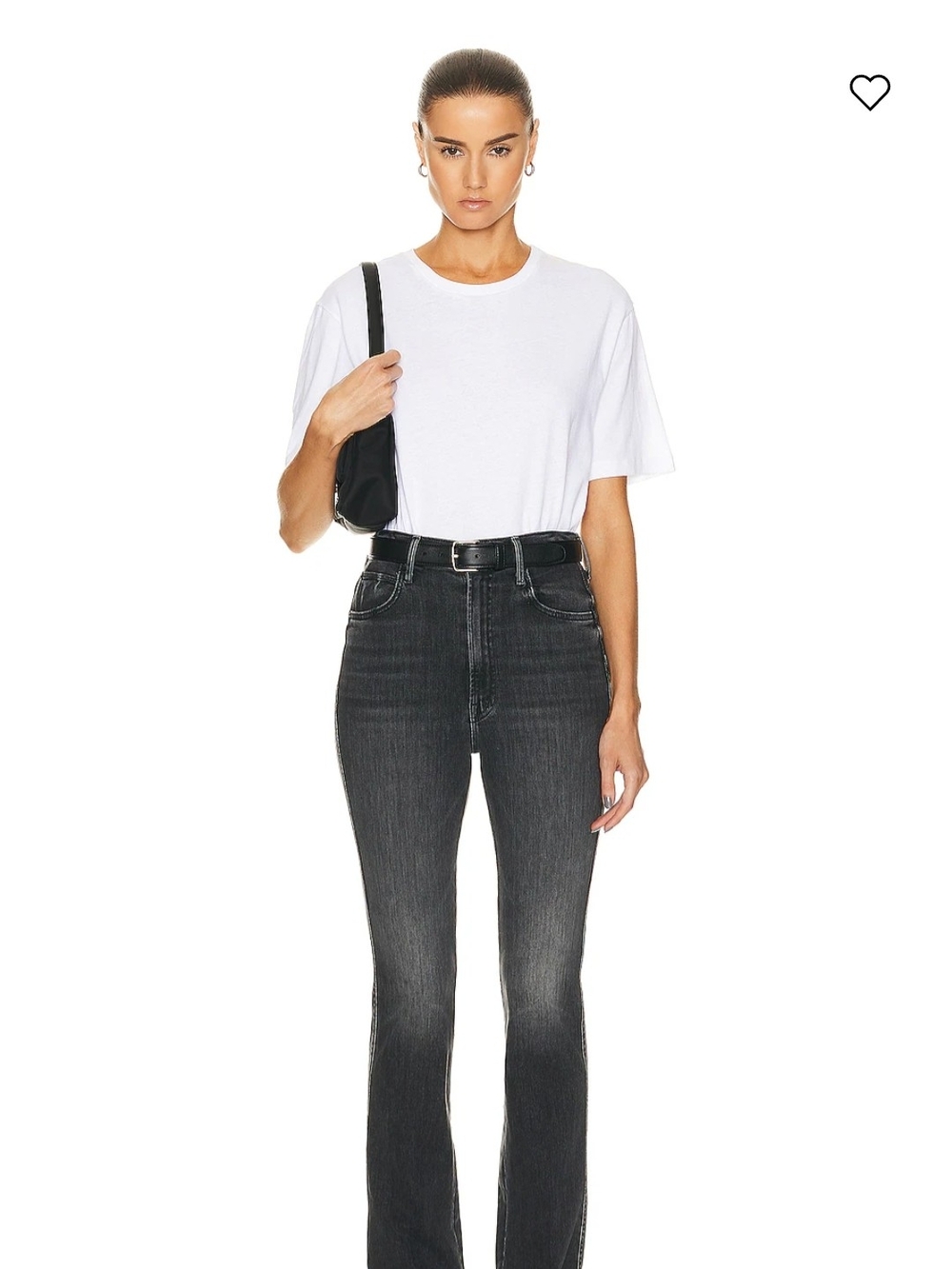 MOTHER High-Rise Black Wash Slim Flare Jeans